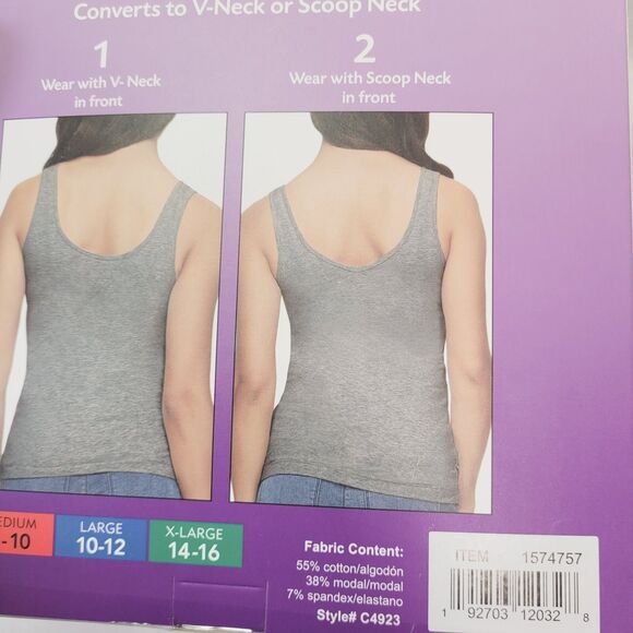 Felina Women's Cotton Modal Reversible Tank Top 4 Pack Multi-Color Large - Picture 10 of 10